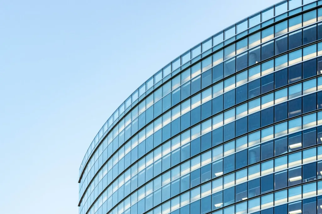 Office building with modern security systems